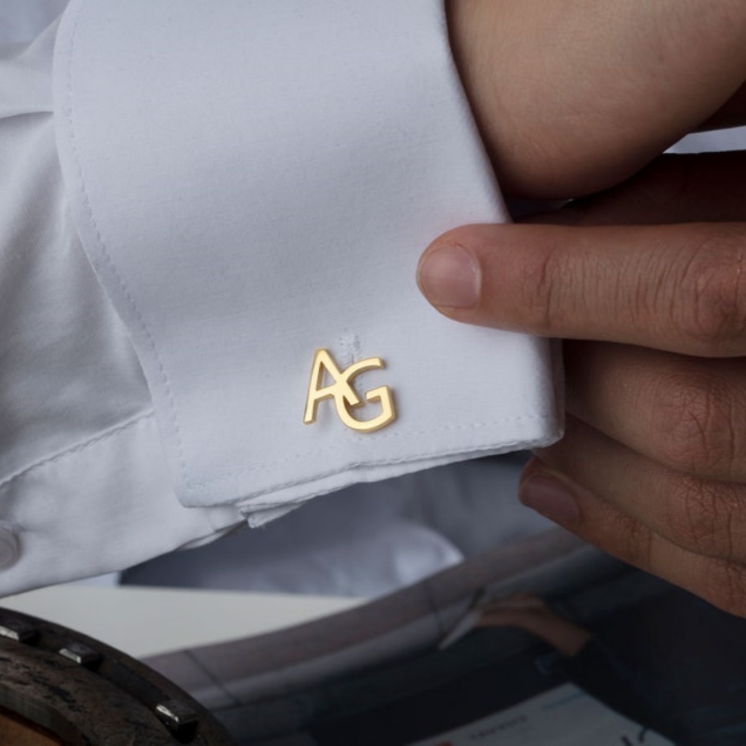 Tie Clip Silver - Spersonalizowane spinki do mankietów dla mężczyzn