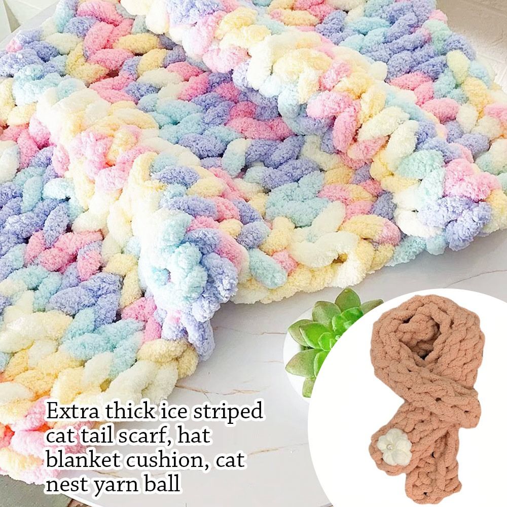 Woven Scarf Blanket - 250g/piłka wielokolorowa przędza szenilowa do dziania