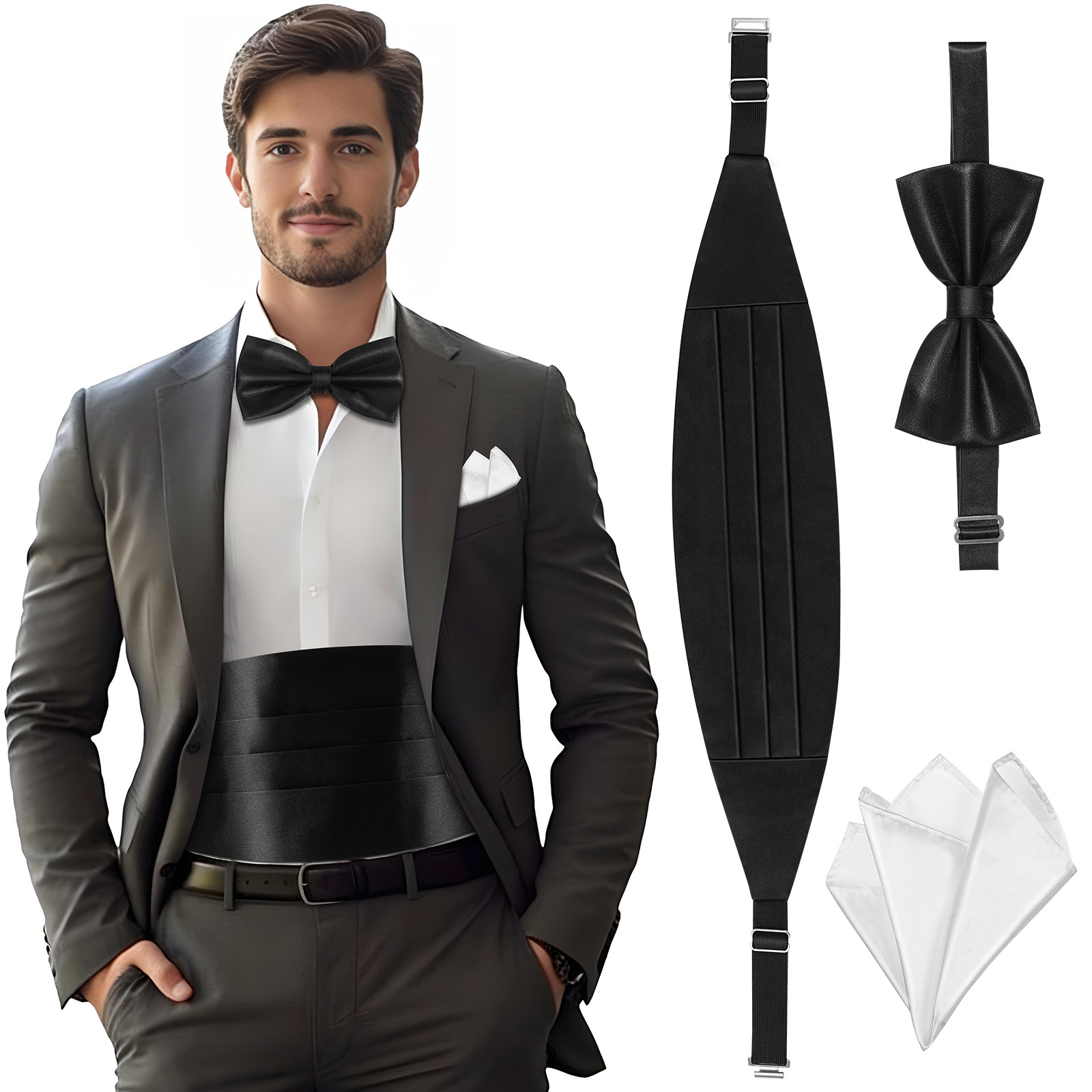Bow Tie Pre Tied - 1 zestaw eleganckich, gotowych do założenia,