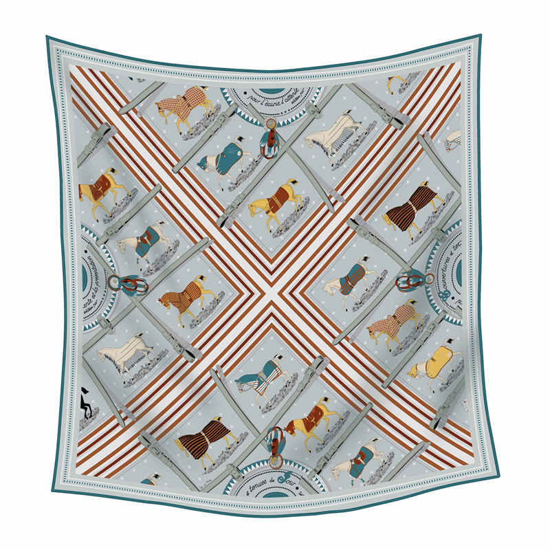Woven Scarf Blanket - Szal z kaszmirowego jedwabiu z nadrukiem,