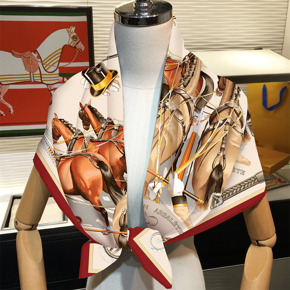 Jedwabny szalik damski nadruk  – Face Scarf Mask recenzja i cena